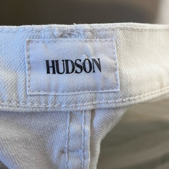 HUDSON Noa Mid Rise Straight Crop White Denim Jeans Size 32 - Picture 4 of 6
